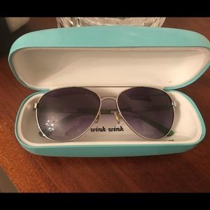 Kate spade silver and navy sunglasses.